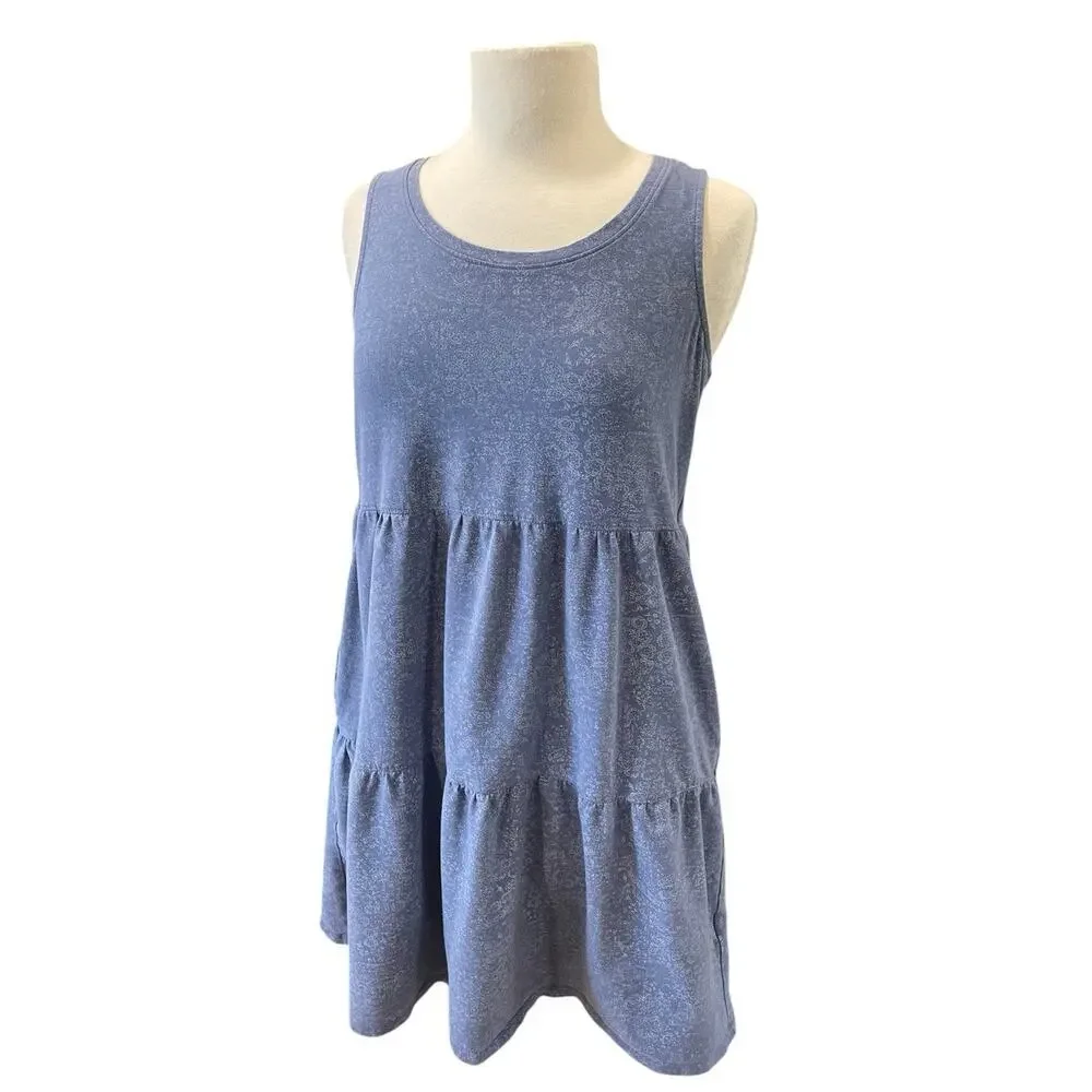 Frye Dress Bandana Blue Sleeveless Dress Cotton Women’s Size Medium Pockets